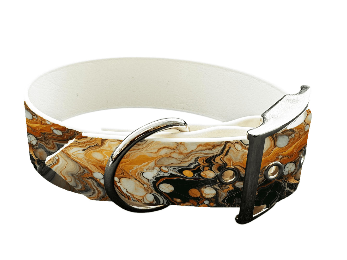 L'atelier du Fourmilier Colliers 7 Collier large pour chien en BioThane® imprimé – Collection abstrait – 38mm