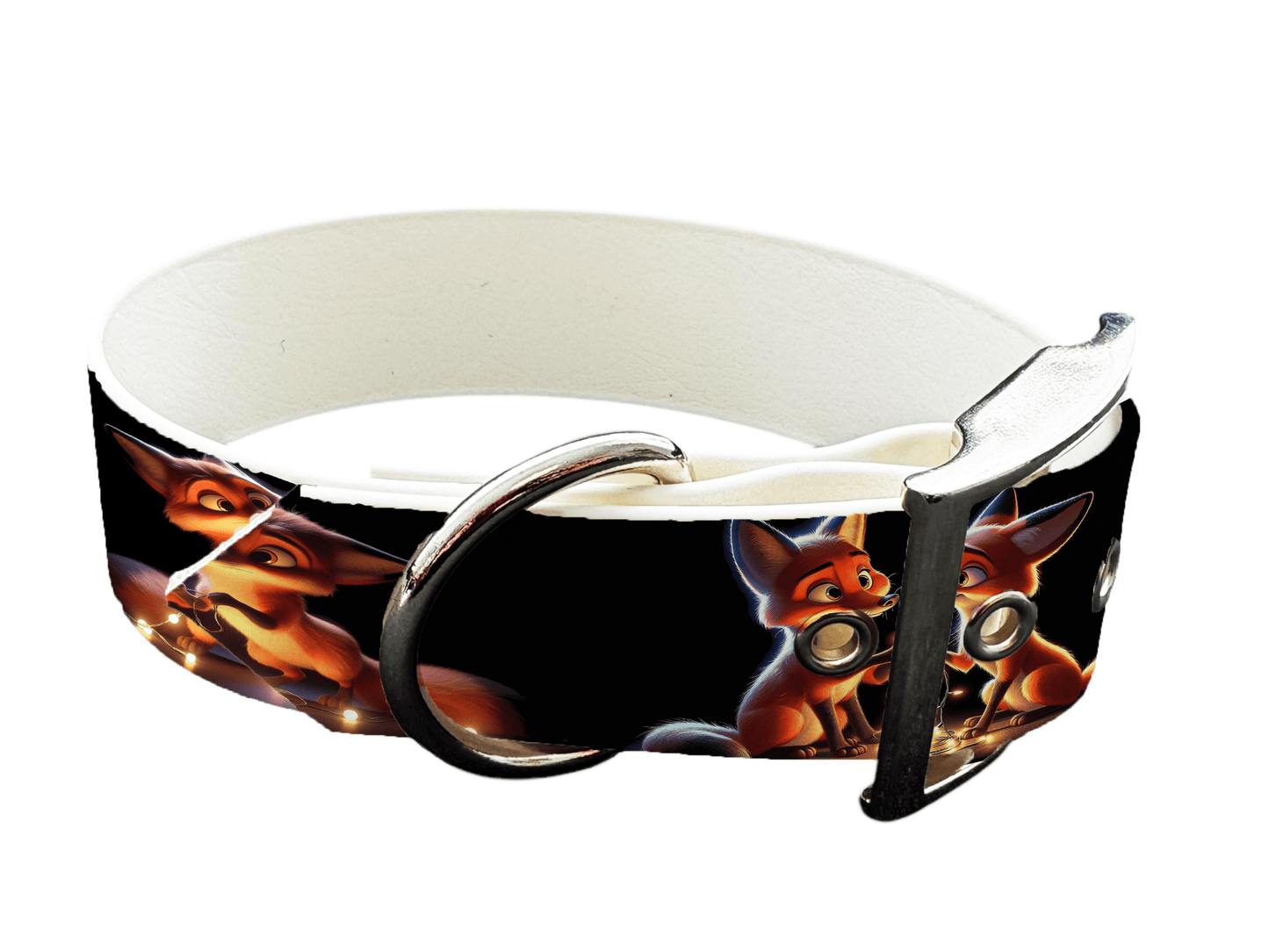 L'atelier du Fourmilier Colliers 74 Collier large pour chien en BioThane® imprimé – Collection animaux pop/kawaii – 38mm