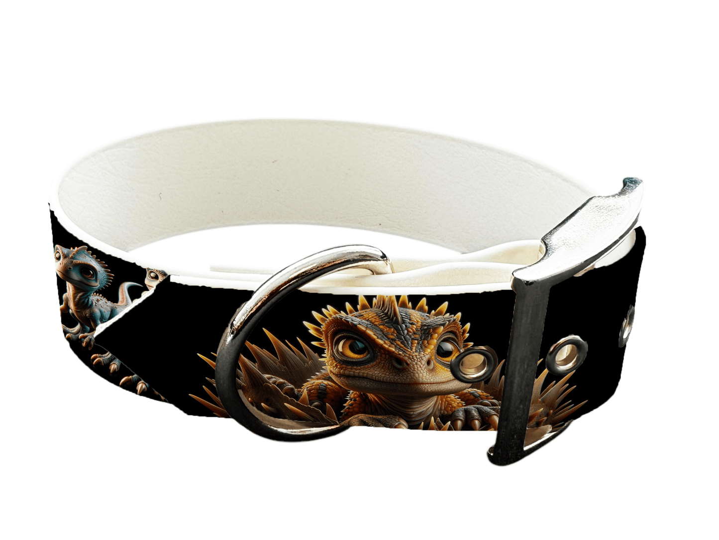 L'atelier du Fourmilier Colliers 79 Collier large pour chien en BioThane® imprimé – Collection monstres et créatures imaginaires– 38mm