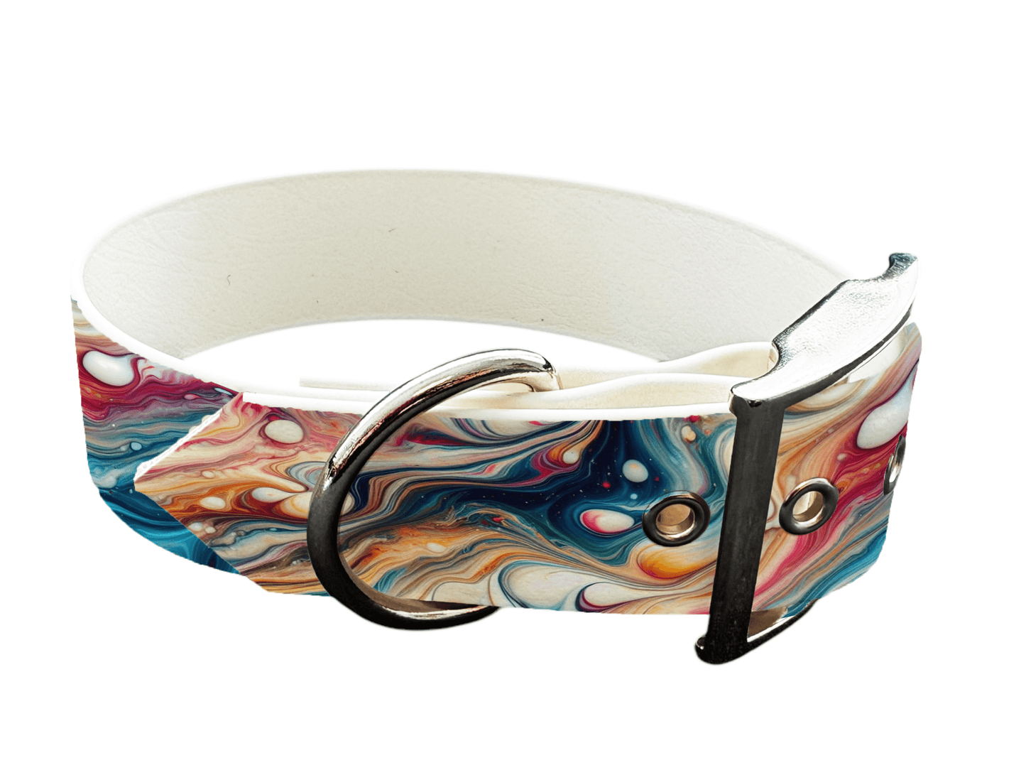 L'atelier du Fourmilier Colliers 8 Collier large pour chien en BioThane® imprimé – Collection abstrait – 38mm