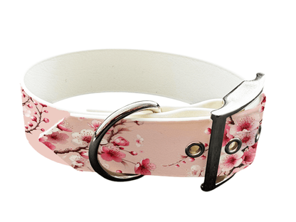 L'atelier du Fourmilier Colliers 83 Collier large pour chien en BioThane® imprimé – Collection plantes et fleurs – 38mm