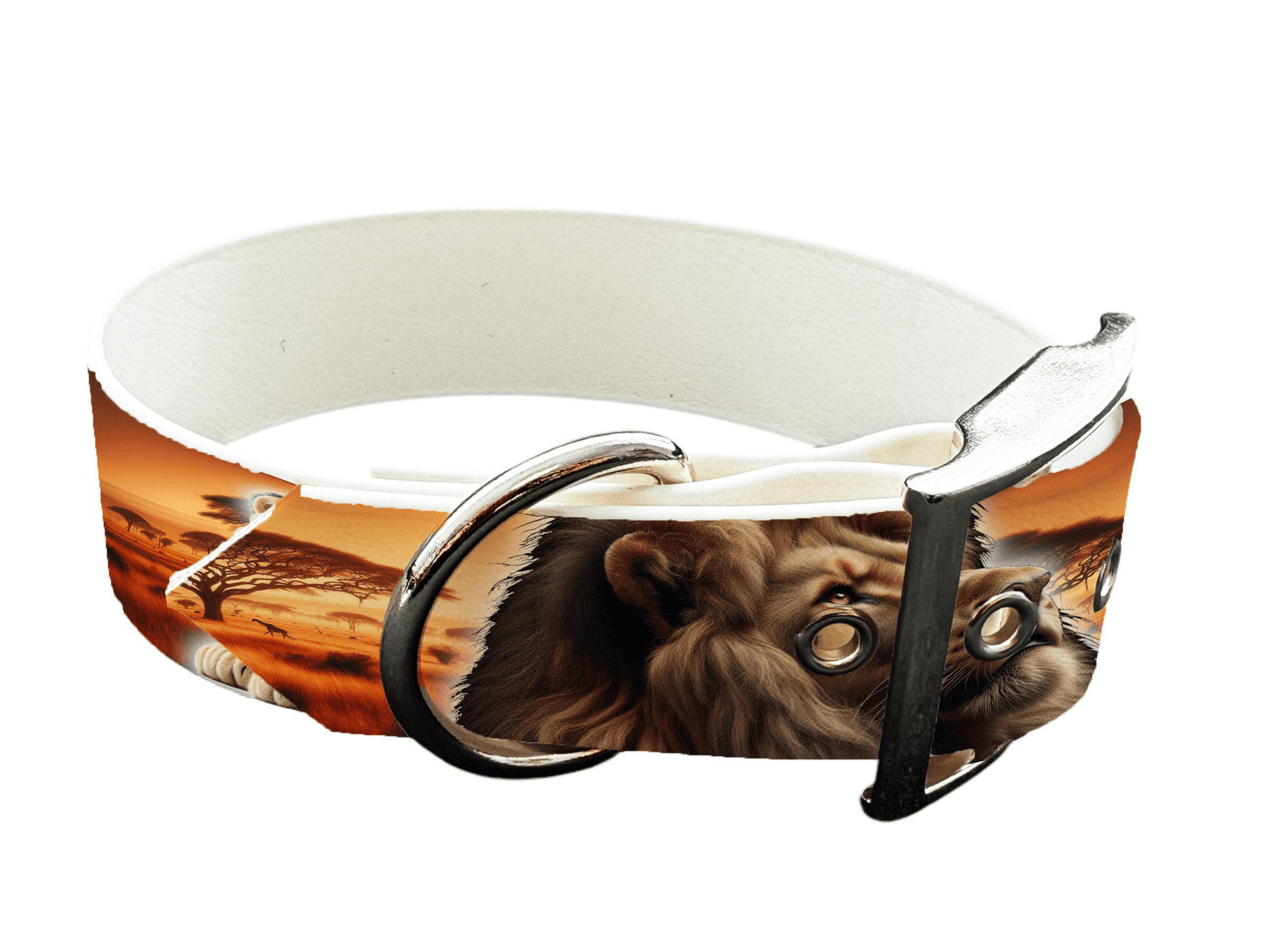L'atelier du Fourmilier Colliers 86 Collier large pour chien en BioThane® imprimé – Collection animaux sauvages– 38mm