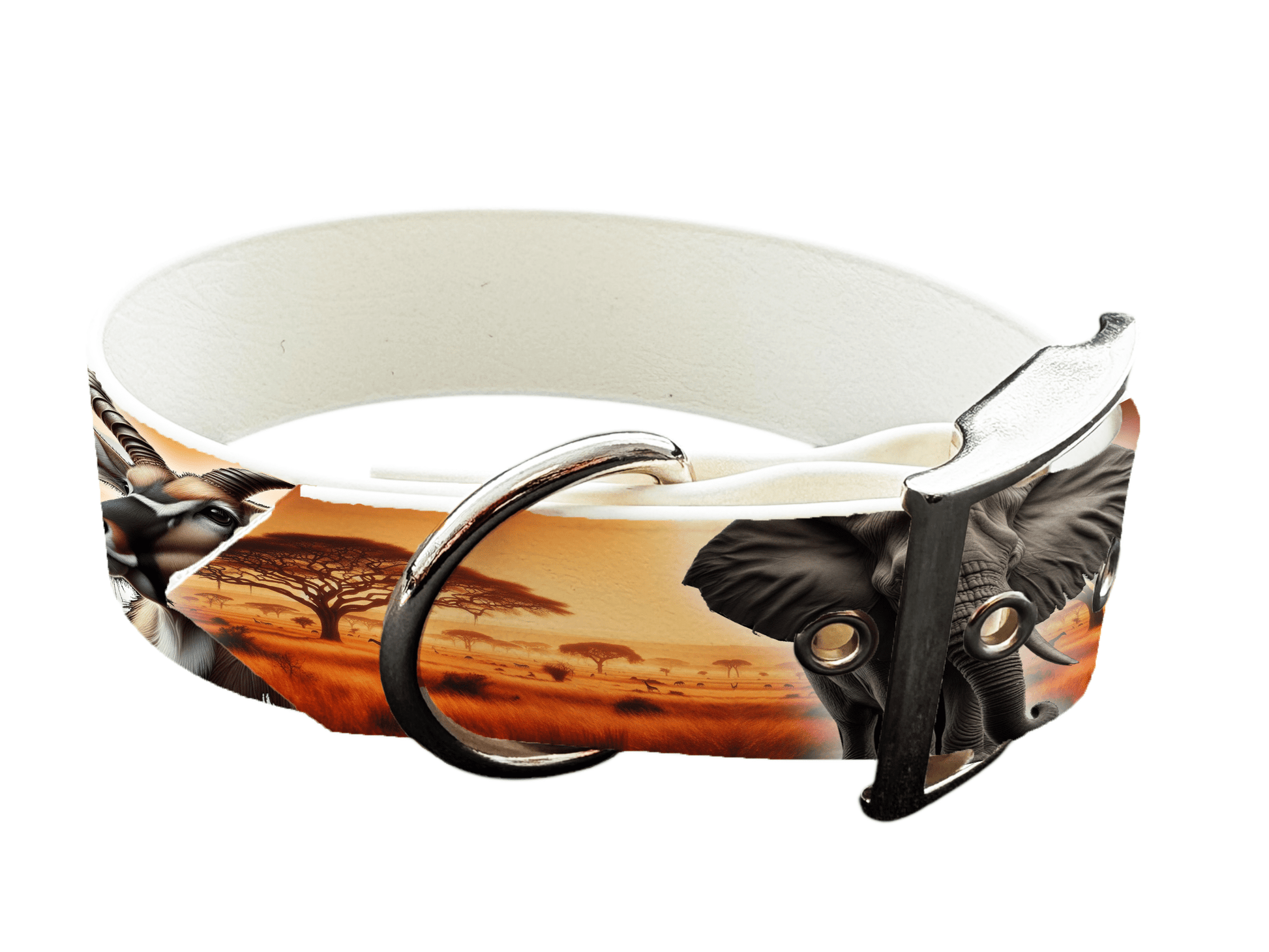 L'atelier du Fourmilier Colliers 87 Collier large pour chien en BioThane® imprimé – Collection animaux sauvages– 38mm