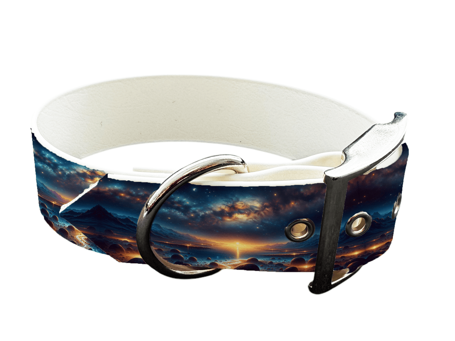 L'atelier du Fourmilier Colliers 93 Collier large pour chien en BioThane® imprimé – Collection paysage– 38mm