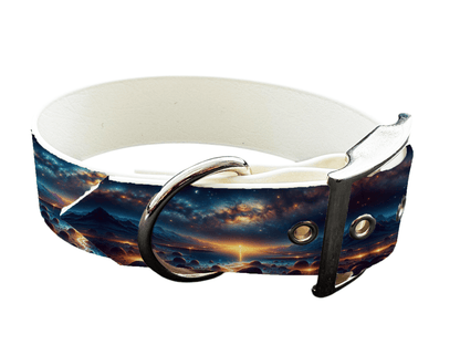 L'atelier du Fourmilier Colliers 93 Collier large pour chien en BioThane® imprimé – Collection paysage– 38mm