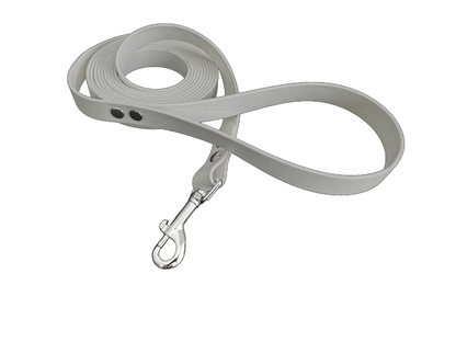 L'atelier du Fourmilier Laisse Argent Longe en BioThane personnalisable – Largeurs 19 mm ou 25 mm – Longueur au choix jusqu'à 20 mètres