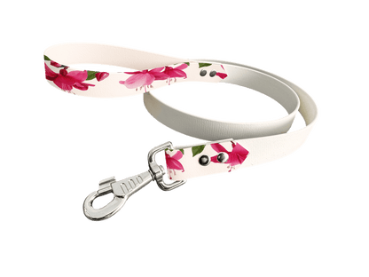 L'atelier du Fourmilier Laisse bicolore 218 / 19mm Laisse en BioThane® avec poignée imprimée – Collection Fleur - Coloris au choix