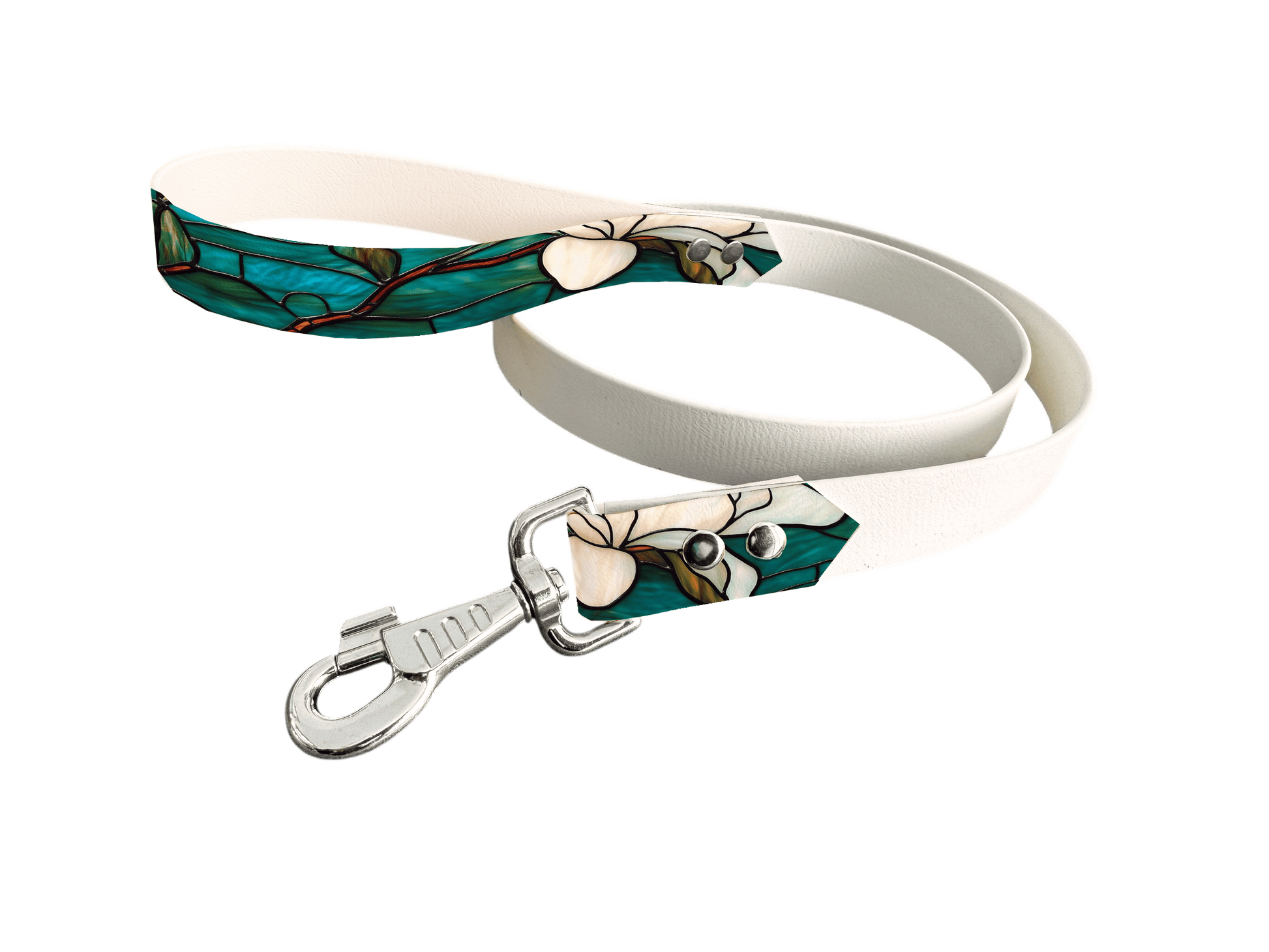 L'atelier du Fourmilier Laisse bicolore 220 / 19mm Laisse en BioThane® avec poignée imprimée – Collection Fleur - Coloris au choix