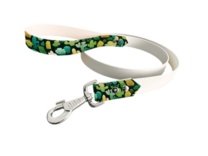 L'atelier du Fourmilier Laisse bicolore 250 / 19mm Laisse en BioThane® avec poignée imprimée – Collection Fleur - Coloris au choix