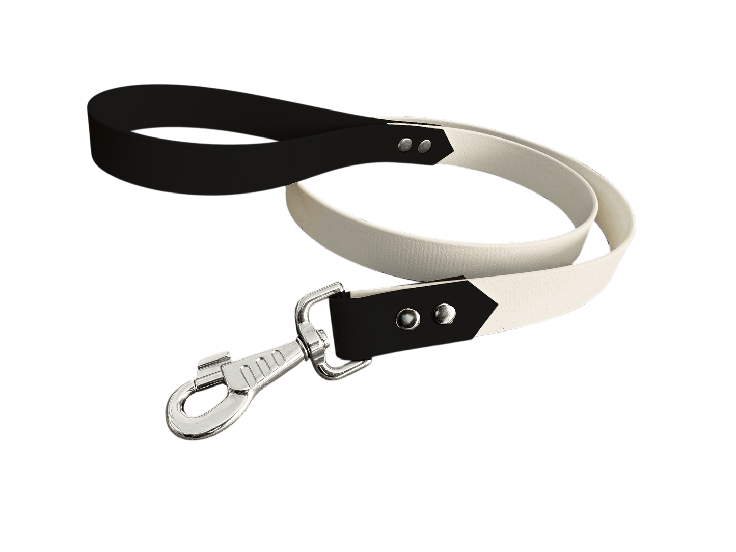 L'atelier du Fourmilier Laisse bicolore Blanc Laisse bicolore Classique en BioThane