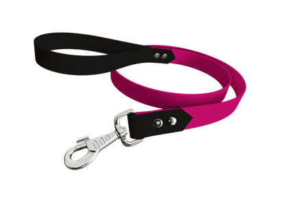 L'atelier du Fourmilier Laisse bicolore Framboise Laisse bicolore Classique en BioThane