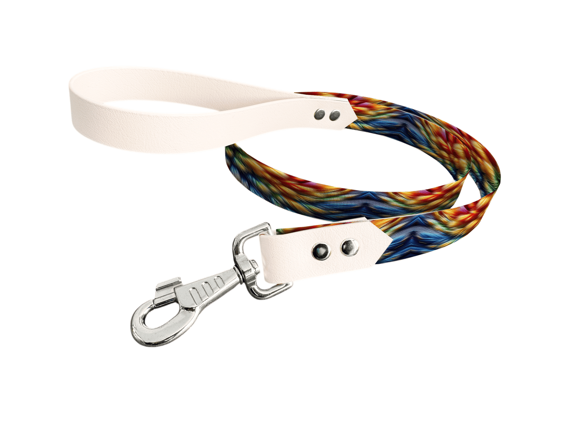 L'atelier du Fourmilier Laisse bicolore longe imprimée 1 / 19mm Laisse bicolore en BioThane® avec longe imprimée – Collection Fourrure et pelage - Coloris au choix