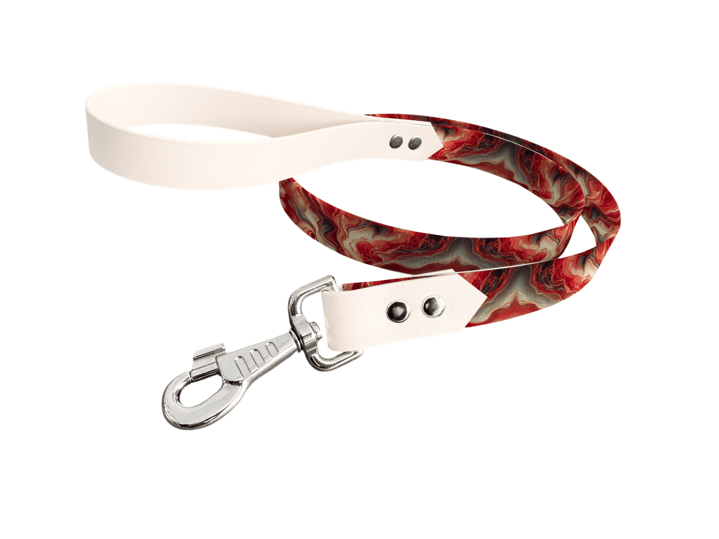 L'atelier du Fourmilier Laisse bicolore longe imprimée 10 / 19mm Laisse bicolore en BioThane® avec longe imprimée – Collection Abstrait - Coloris au choix