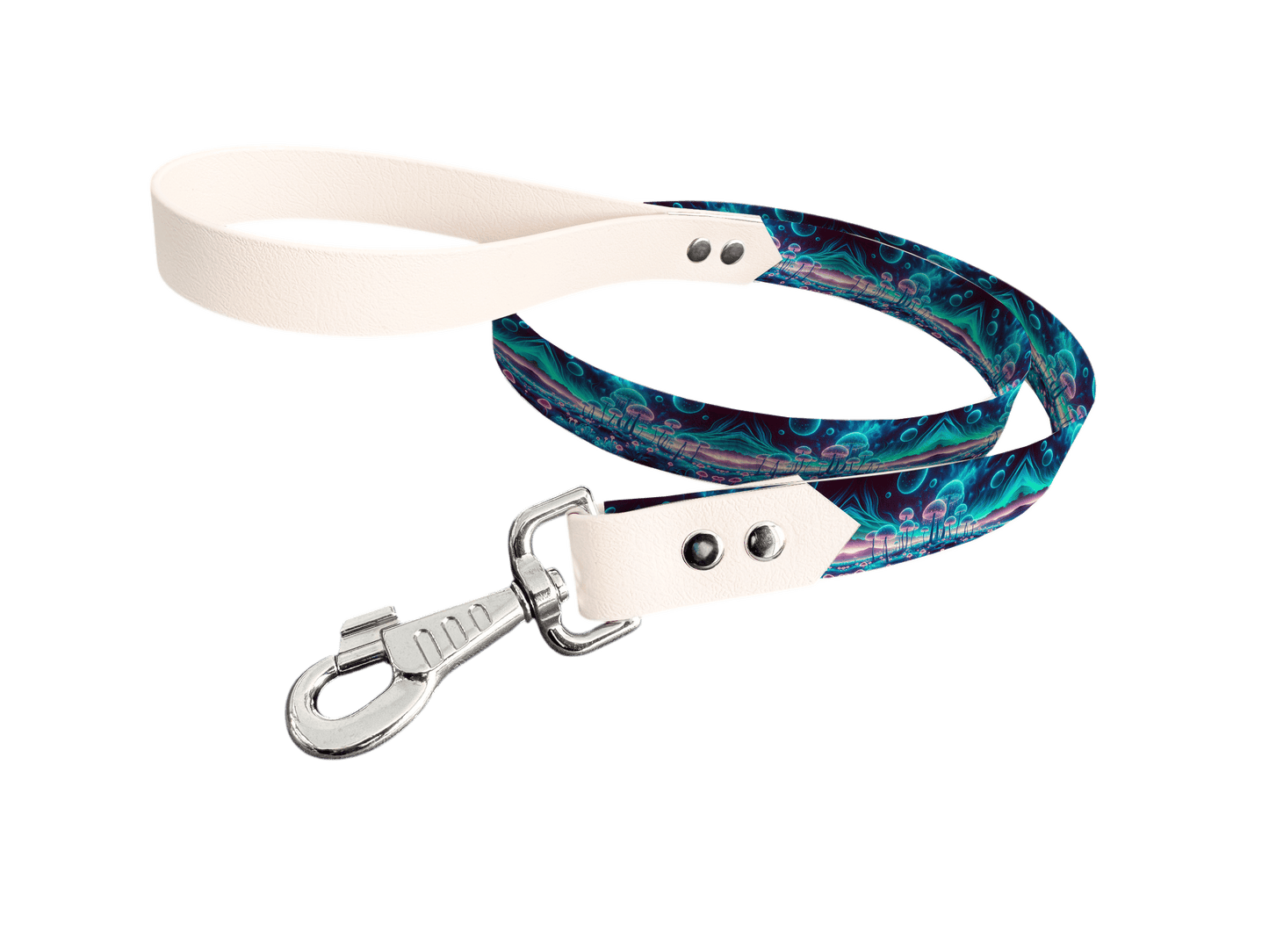 L'atelier du Fourmilier Laisse bicolore longe imprimée 101 / 19mm Laisse bicolore en BioThane® avec longe imprimée – Collection Paysages- Coloris au choix