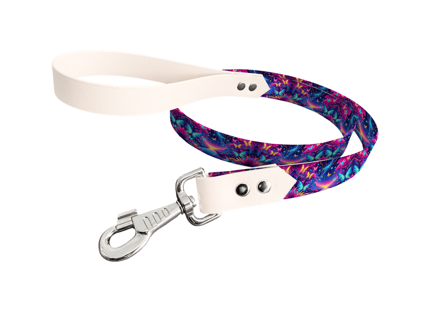 L'atelier du Fourmilier Laisse bicolore longe imprimée 102 / 19mm Laisse bicolore en BioThane® avec longe imprimée – Collection Insectes- Coloris au choix