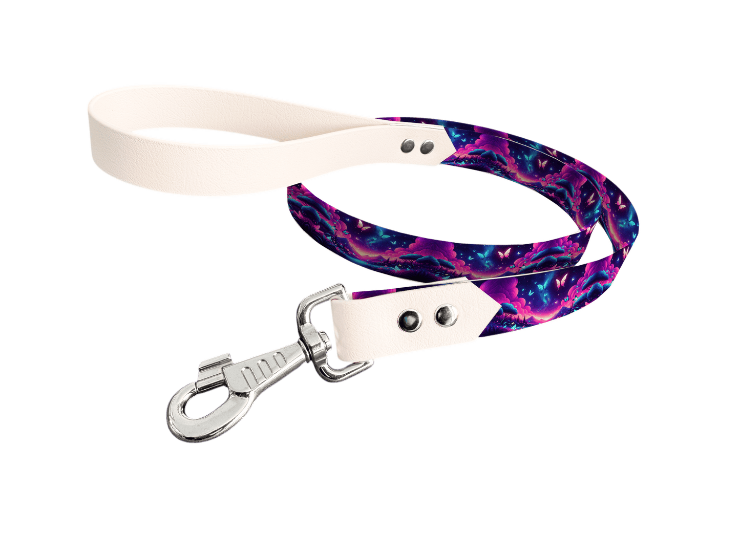 L'atelier du Fourmilier Laisse bicolore longe imprimée 103 / 19mm Laisse bicolore en BioThane® avec longe imprimée – Collection Insectes- Coloris au choix