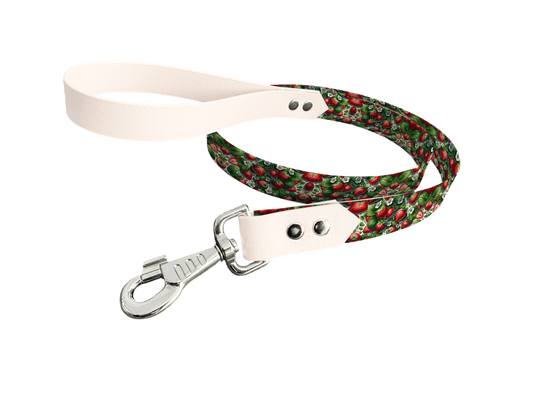 L'atelier du Fourmilier Laisse bicolore longe imprimée 107 / 19mm Laisse bicolore en BioThane® avec longe imprimée – Collection Gourmandises - Coloris au choix