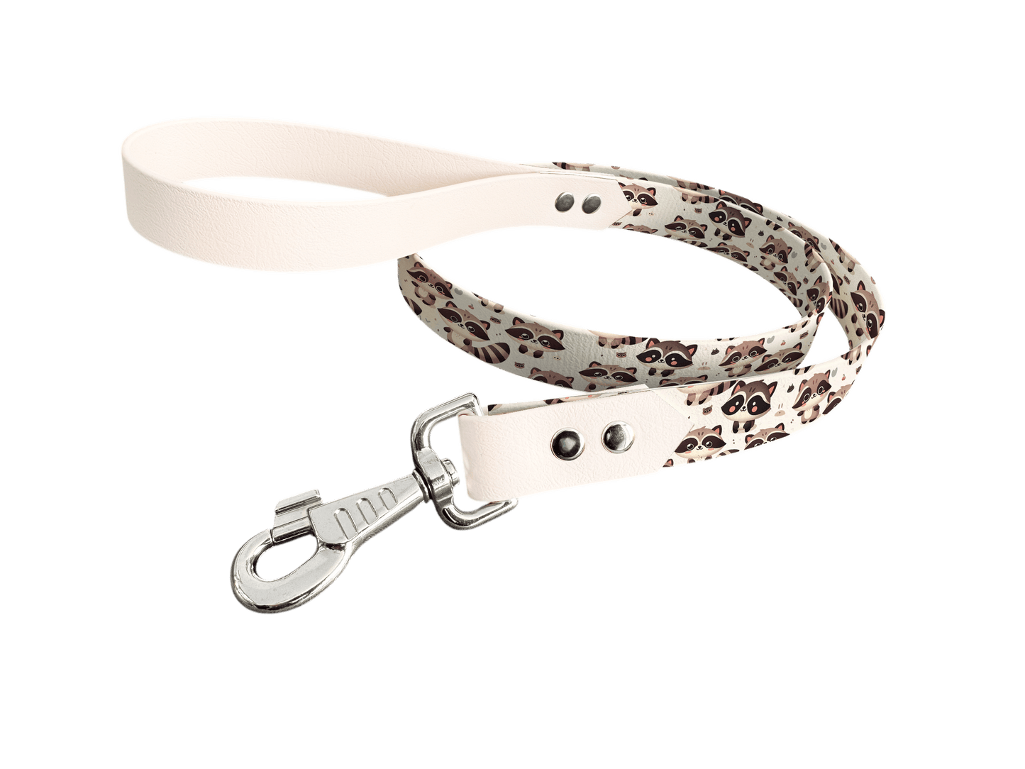 L'atelier du Fourmilier Laisse bicolore longe imprimée 122 / 19mm Laisse bicolore en BioThane® avec longe imprimée – Collection Animaux pop/Kawaii - Coloris au choix