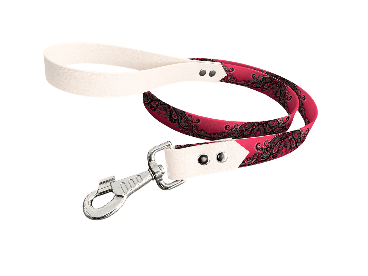 L'atelier du Fourmilier Laisse bicolore longe imprimée 123 / 19mm Laisse bicolore en BioThane® avec longe imprimée – Collection Abstrait - Coloris au choix