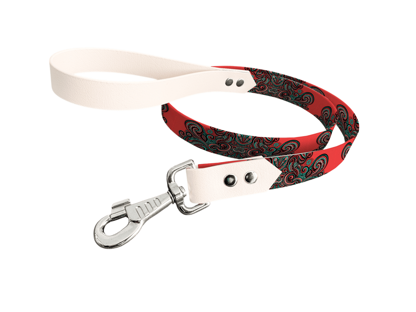 L'atelier du Fourmilier Laisse bicolore longe imprimée 124 / 19mm Laisse bicolore en BioThane® avec longe imprimée – Collection Abstrait - Coloris au choix