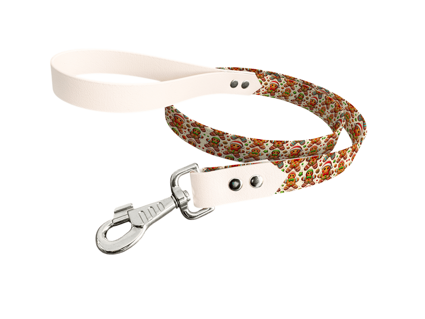 L'atelier du Fourmilier Laisse bicolore longe imprimée 145 / 19mm Laisse bicolore en BioThane® avec longe imprimée – Collection Noël - Coloris au choix