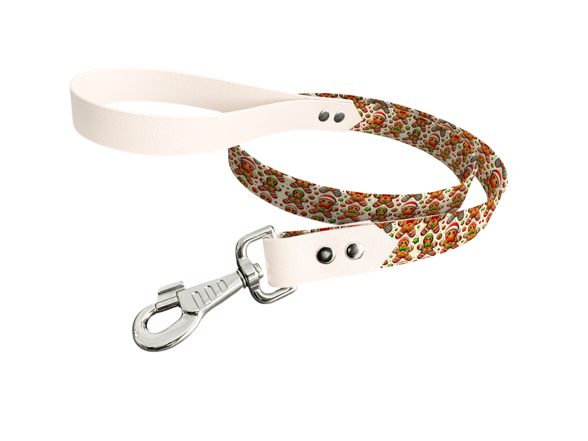 L'atelier du Fourmilier Laisse bicolore longe imprimée 145 / 19mm Laisse bicolore en BioThane® avec longe imprimée – Collection Noël - Coloris au choix