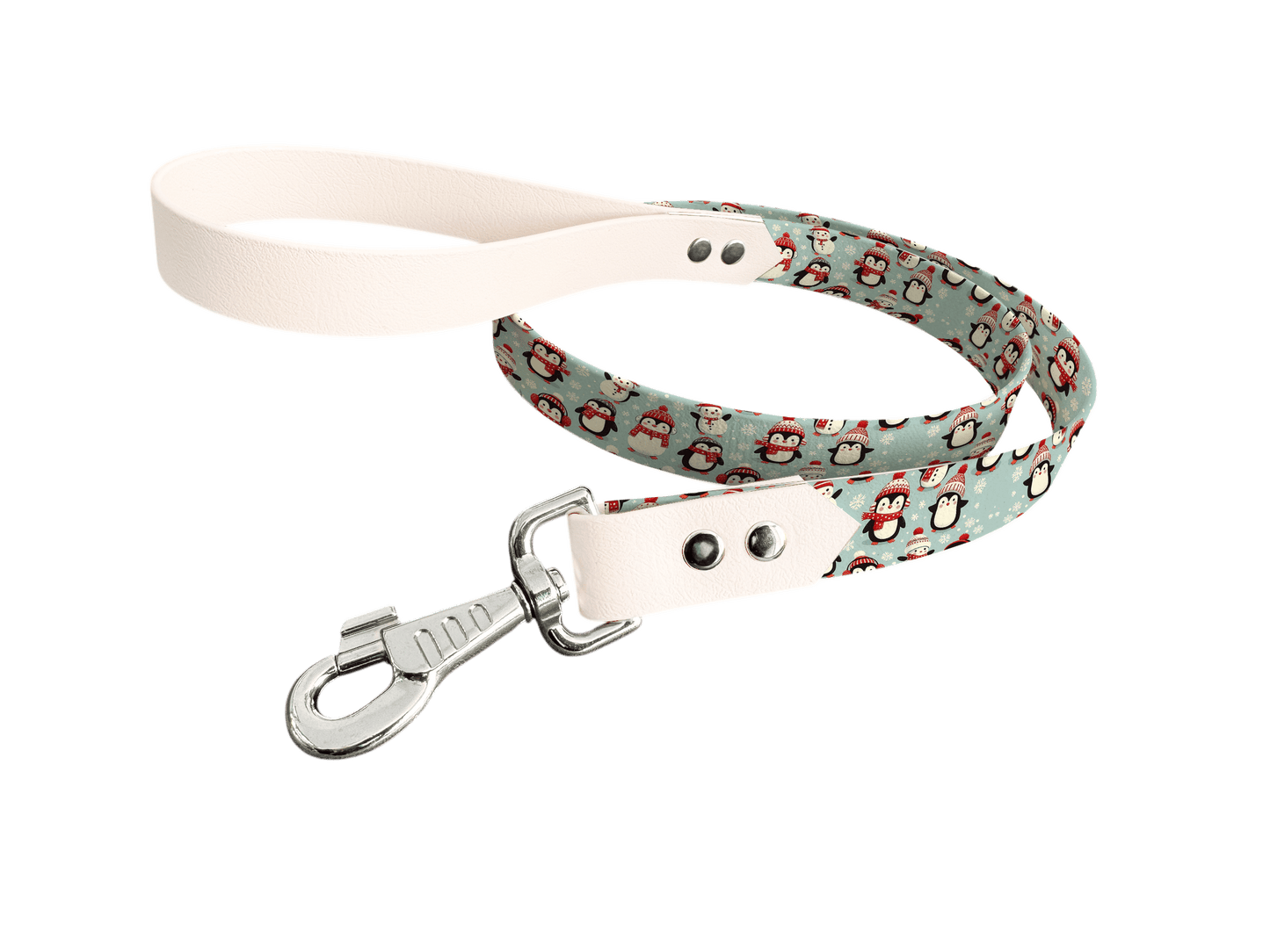 L'atelier du Fourmilier Laisse bicolore longe imprimée 147 / 19mm Laisse bicolore en BioThane® avec longe imprimée – Collection Noël - Coloris au choix