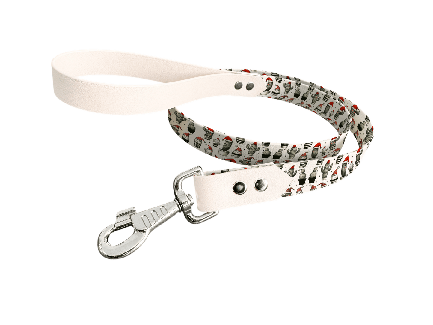L'atelier du Fourmilier Laisse bicolore longe imprimée 148 / 19mm Laisse bicolore en BioThane® avec longe imprimée – Collection Noël - Coloris au choix