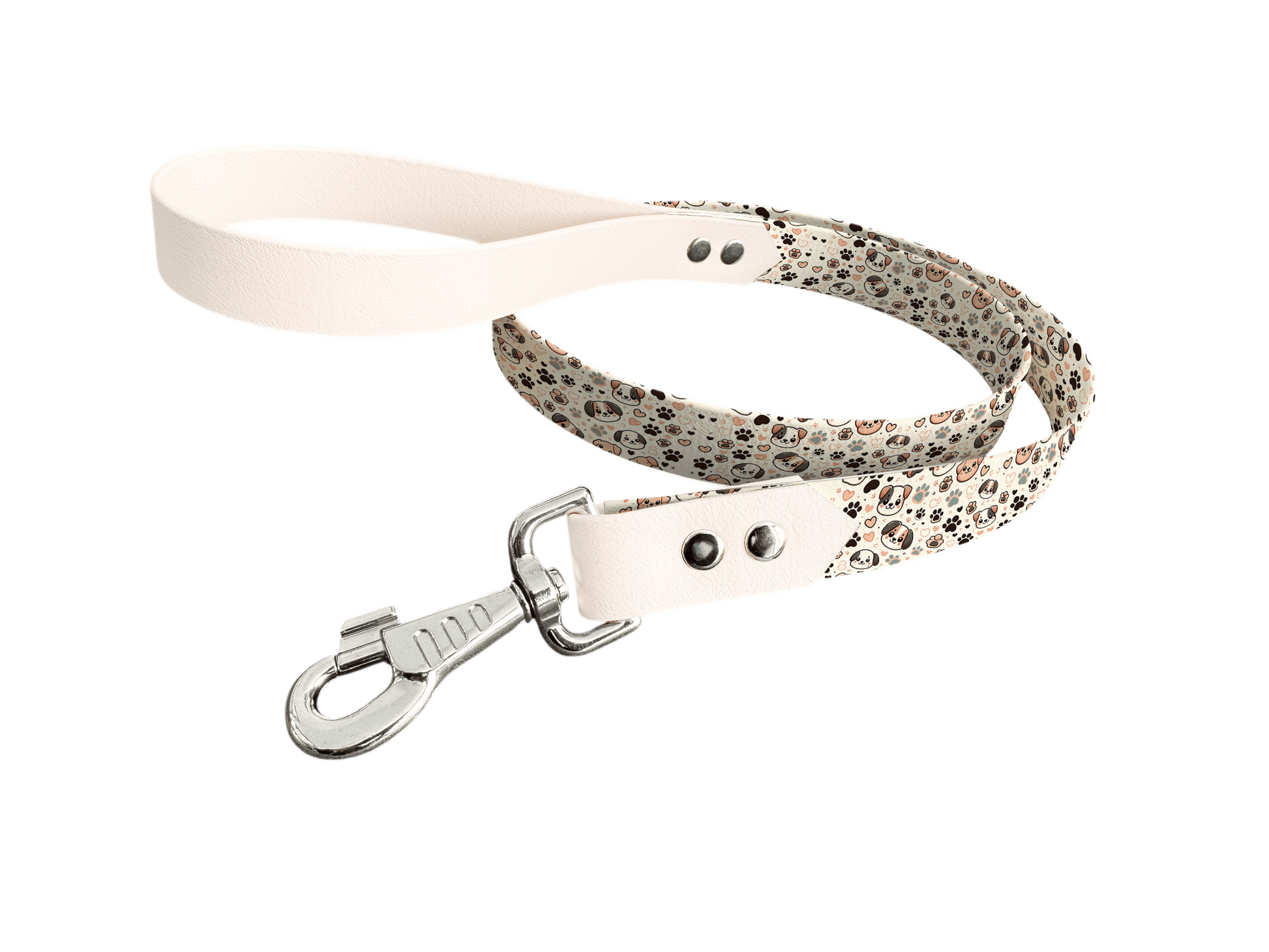 L'atelier du Fourmilier Laisse bicolore longe imprimée 16 / 19mm Laisse bicolore en BioThane® avec longe imprimée – Collection Chiens- Coloris au choix