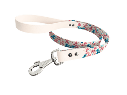 L'atelier du Fourmilier Laisse bicolore longe imprimée 170 / 19mm Laisse bicolore en BioThane® avec longe imprimée – Collection Chiens- Coloris au choix