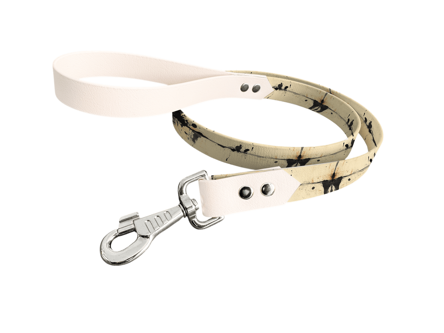 L'atelier du Fourmilier Laisse bicolore longe imprimée 181 / 19mm Laisse bicolore en BioThane® avec longe imprimée – Collection Animaux sauvages- Coloris au choix