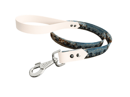 L'atelier du Fourmilier Laisse bicolore longe imprimée 183 / 19mm Laisse bicolore en BioThane® avec longe imprimée – Collection Chiens- Coloris au choix