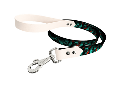 L'atelier du Fourmilier Laisse bicolore longe imprimée 191 / 19mm Laisse bicolore en BioThane® avec longe imprimée – Collection Chiens- Coloris au choix