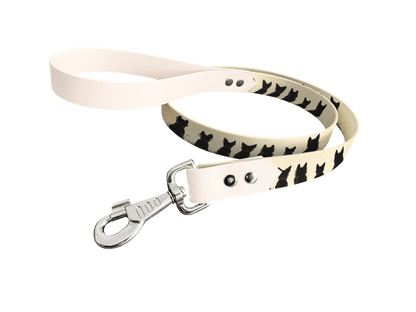 L'atelier du Fourmilier Laisse bicolore longe imprimée 192 / 19mm Laisse bicolore en BioThane® avec longe imprimée – Collection Chiens- Coloris au choix