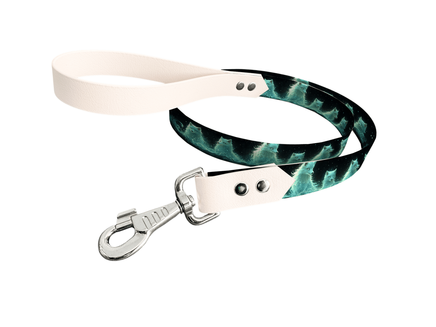 L'atelier du Fourmilier Laisse bicolore longe imprimée 195 / 19mm Laisse bicolore en BioThane® avec longe imprimée – Collection Animaux sauvages- Coloris au choix