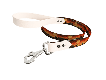 L'atelier du Fourmilier Laisse bicolore longe imprimée 199 / 19mm Laisse bicolore en BioThane® avec longe imprimée – Collection Chiens- Coloris au choix