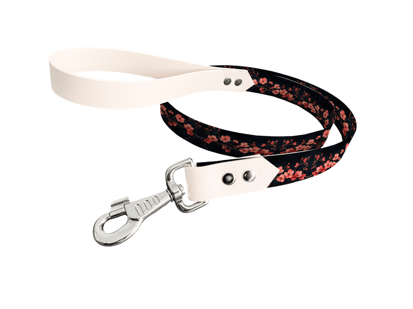 L'atelier du Fourmilier Laisse bicolore longe imprimée 19mm / 178 Laisse en BioThane® avec longe imprimée – Collection Fleur - Coloris au choix