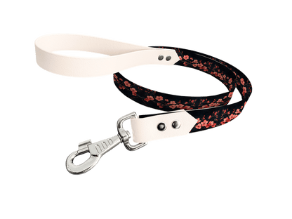 L'atelier du Fourmilier Laisse bicolore longe imprimée 19mm / 178 Laisse en BioThane® avec longe imprimée – Collection Fleur - Coloris au choix