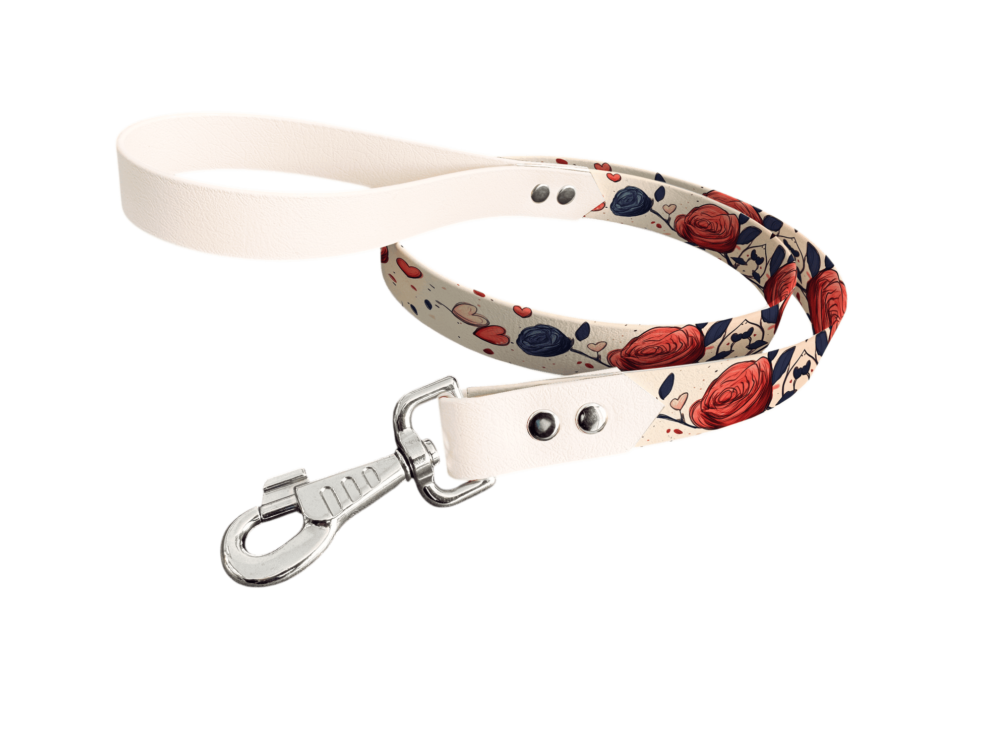 L'atelier du Fourmilier Laisse bicolore longe imprimée 19mm / 210 Laisse en BioThane® avec longe imprimée – Collection Fleur - Coloris au choix