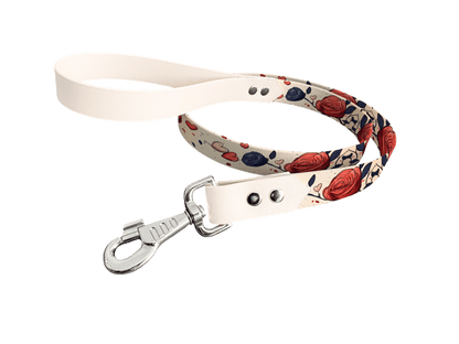 L'atelier du Fourmilier Laisse bicolore longe imprimée 19mm / 210 Laisse en BioThane® avec longe imprimée – Collection Fleur - Coloris au choix