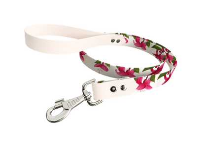 L'atelier du Fourmilier Laisse bicolore longe imprimée 19mm / 218 Laisse en BioThane® avec longe imprimée – Collection Fleur - Coloris au choix