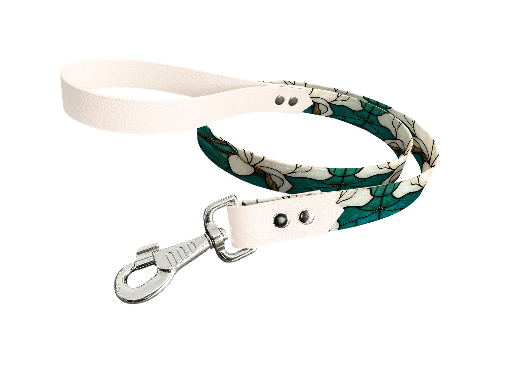 L'atelier du Fourmilier Laisse bicolore longe imprimée 19mm / 220 Laisse en BioThane® avec longe imprimée – Collection Fleur - Coloris au choix