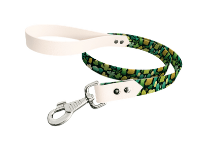 L'atelier du Fourmilier Laisse bicolore longe imprimée 19mm / 250 Laisse en BioThane® avec longe imprimée – Collection Fleur - Coloris au choix