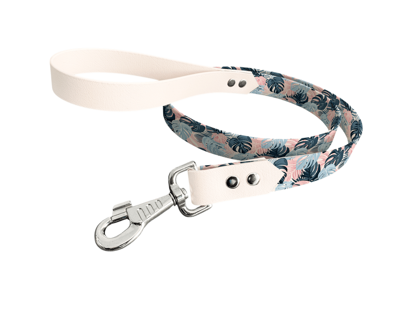 L'atelier du Fourmilier Laisse bicolore longe imprimée 19mm / 363 Laisse en BioThane® avec longe imprimée – Collection Fleur - Coloris au choix