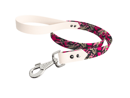 L'atelier du Fourmilier Laisse bicolore longe imprimée 19mm / 426 Laisse en BioThane® avec longe imprimée – Collection Fleur - Coloris au choix