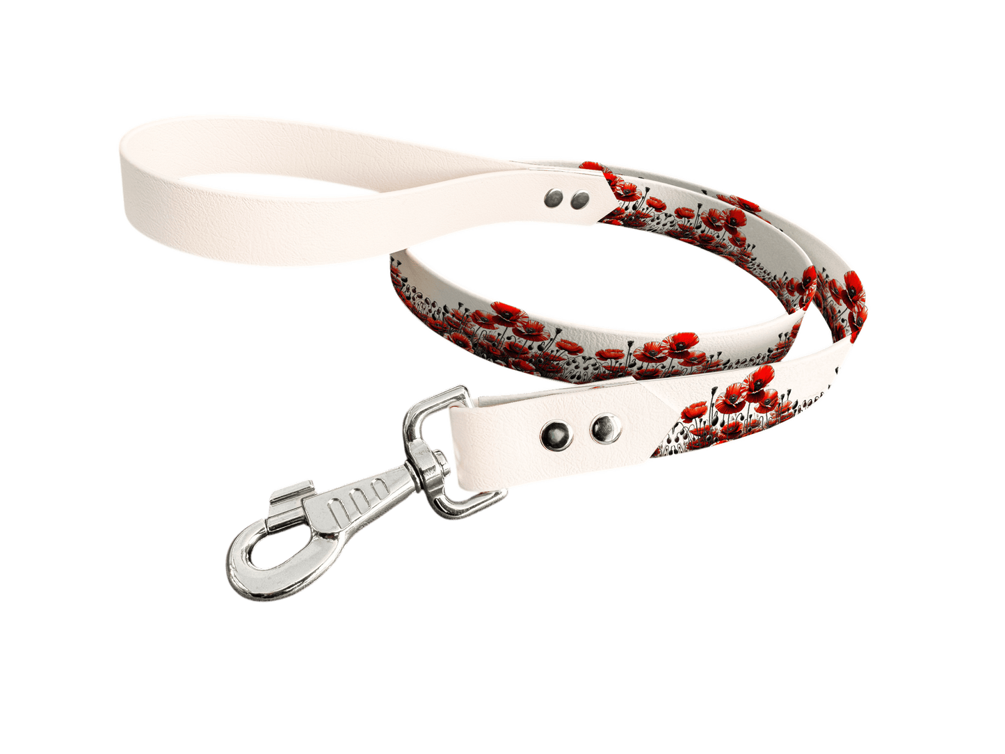 L'atelier du Fourmilier Laisse bicolore longe imprimée 19mm / 58 Laisse en BioThane® avec longe imprimée – Collection Fleur - Coloris au choix