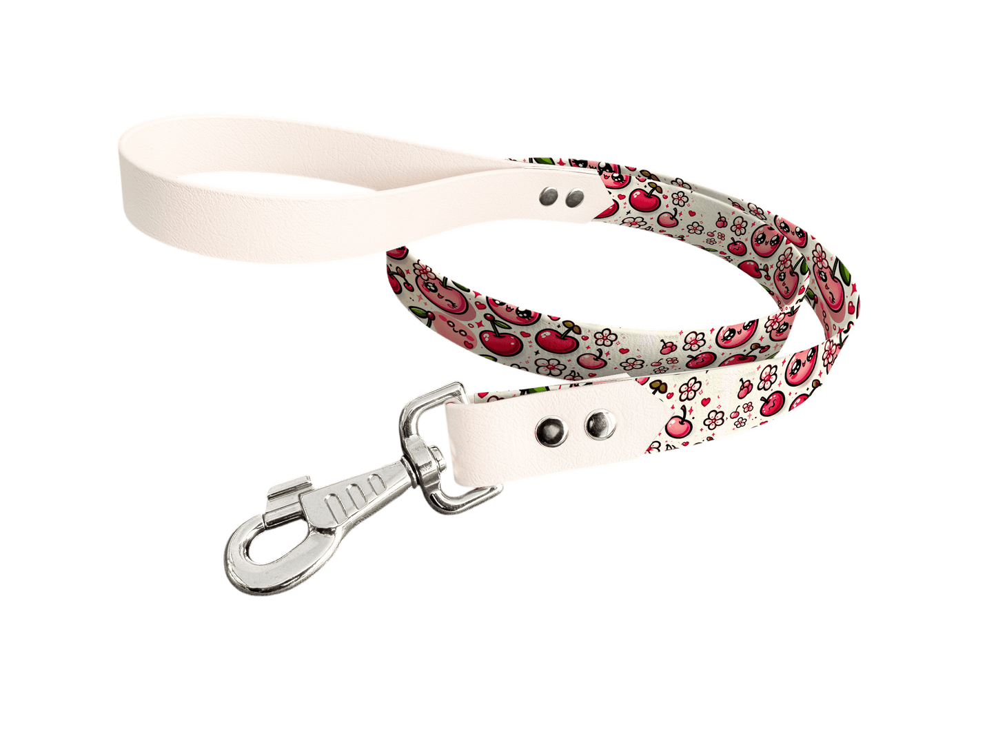 L'atelier du Fourmilier Laisse bicolore longe imprimée 20 / 19mm Laisse bicolore en BioThane® avec longe imprimée – Collection Gourmandises - Coloris au choix