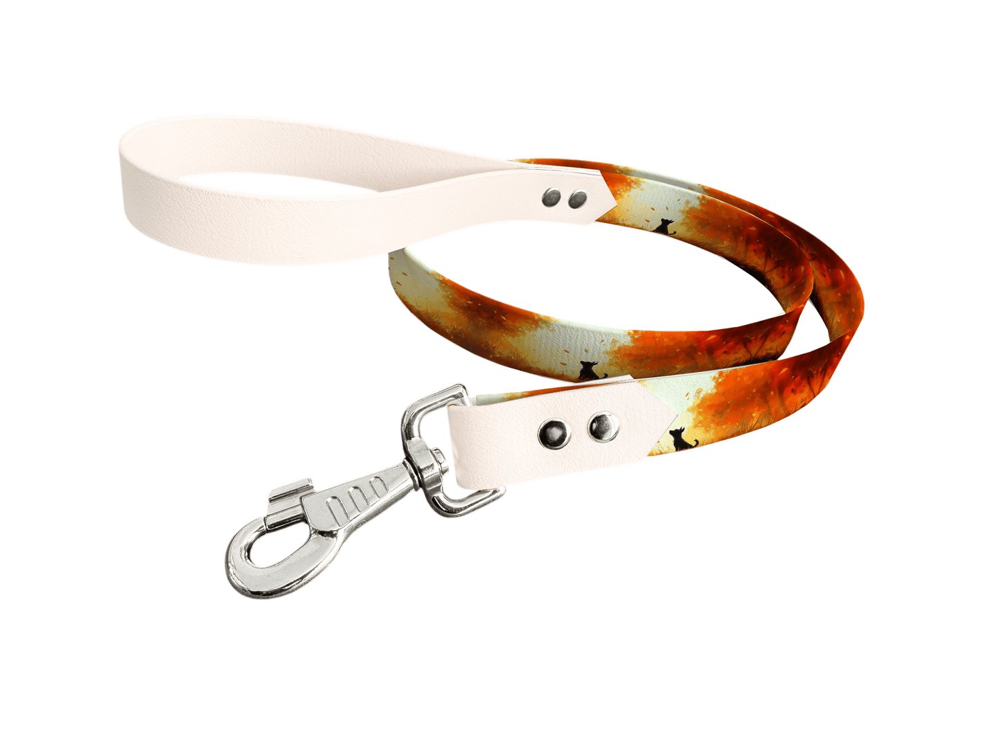 L'atelier du Fourmilier Laisse bicolore longe imprimée 201 / 19mm Laisse bicolore en BioThane® avec longe imprimée – Collection Chiens- Coloris au choix