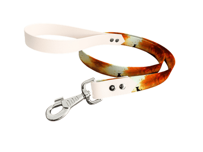 L'atelier du Fourmilier Laisse bicolore longe imprimée 201 / 19mm Laisse bicolore en BioThane® avec longe imprimée – Collection Chiens- Coloris au choix