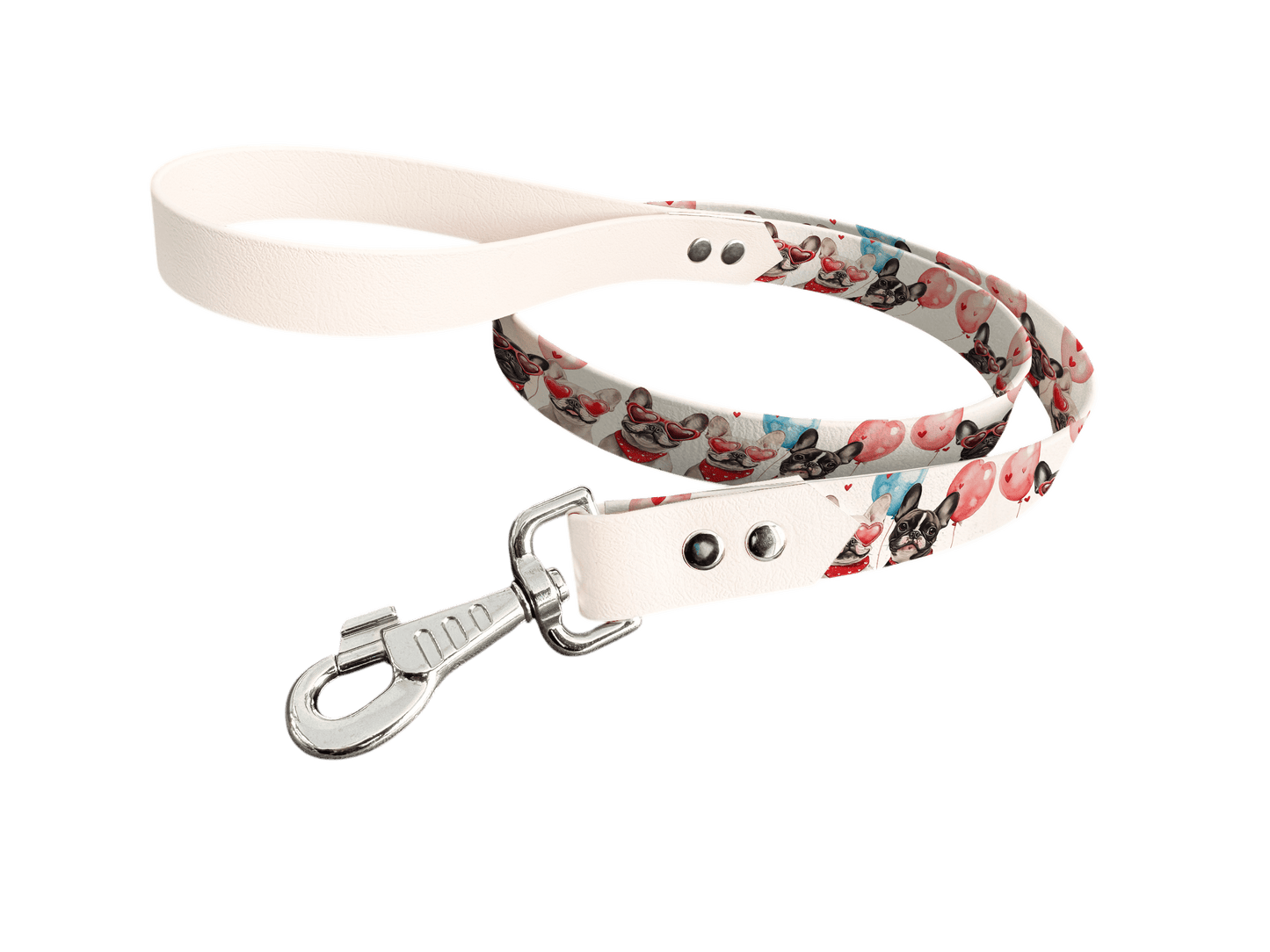 L'atelier du Fourmilier Laisse bicolore longe imprimée 207 / 19mm Laisse bicolore en BioThane® avec longe imprimée – Collection Chiens- Coloris au choix